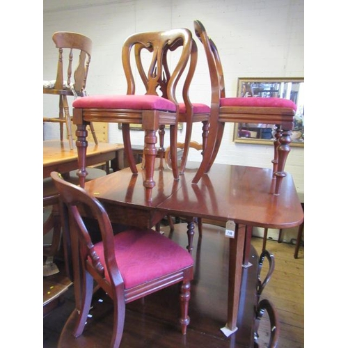 716 - DROP LEAF DINING TABLE AND FIVE CHAIRS