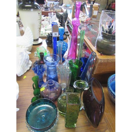 72 - QUANTITY OF COLOURED ART GLASS