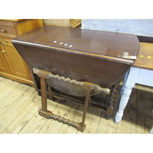 722 - OAK BARLEY TWIST DROP LEAF TABLE