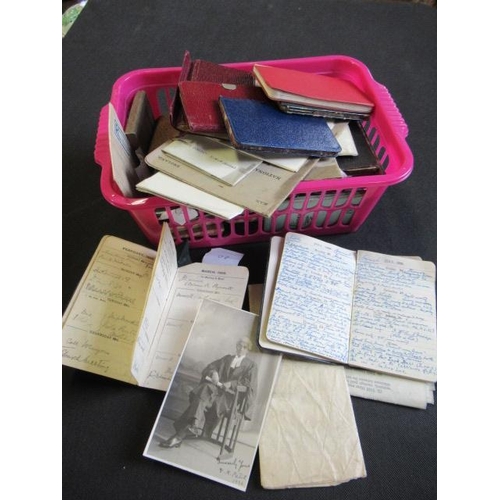 8 - BOX OF OLD DIARIES ETC