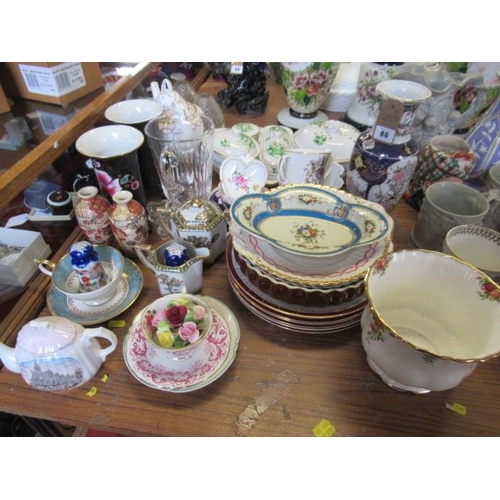 86 - LARGE QUANTITY OF CERAMICS INCLUDING VASES AND CUPS