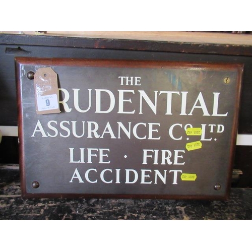 9 - PRUDENTIAL ASSURANCE BRASS SIGN