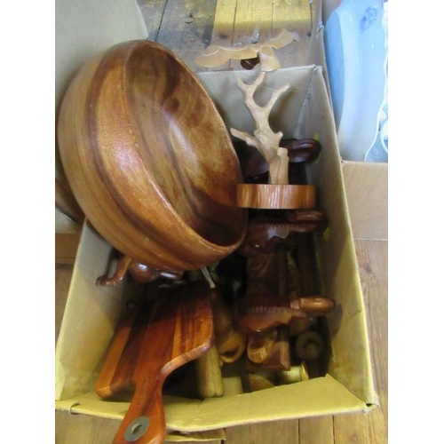 91 - BOX OF WOODEN ITEMS