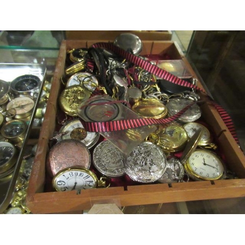 220 - TRAY OF VINTAGE AND LATER POCKET WATCHES