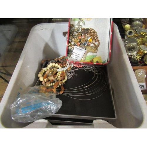 225 - BOX OF COSTUME JEWELLERY