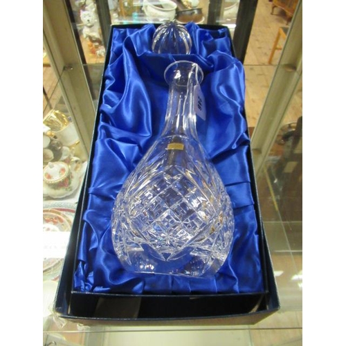 246 - BOXED ROCKINGHAM CUT GLASS DECANTER