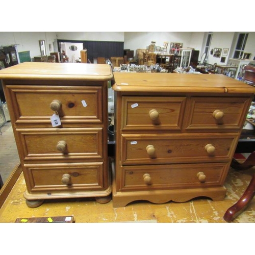 618 - PINE BEDSIDE CHEST AND ANOTHER SMALL CHEST OF DRAWERS