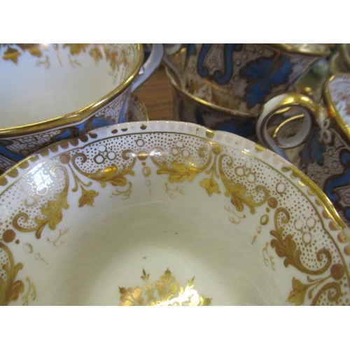 123 - QUANTITY OF VICTORIAN GILT AND BLUE TEA SERVICE