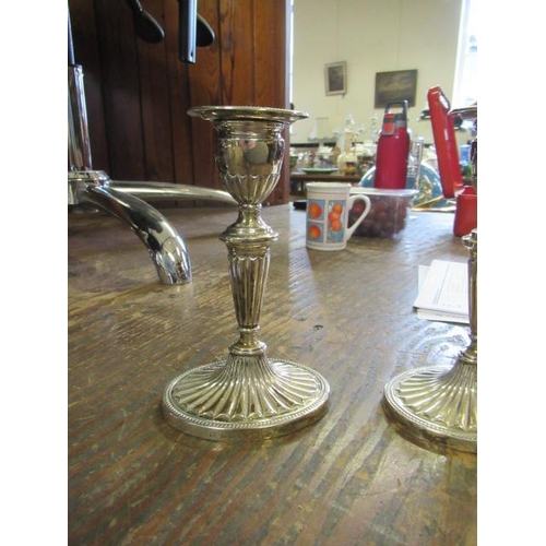 214 - PAIR OF SILVER CANDLESTICKS