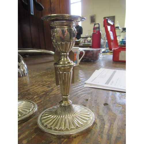 214 - PAIR OF SILVER CANDLESTICKS