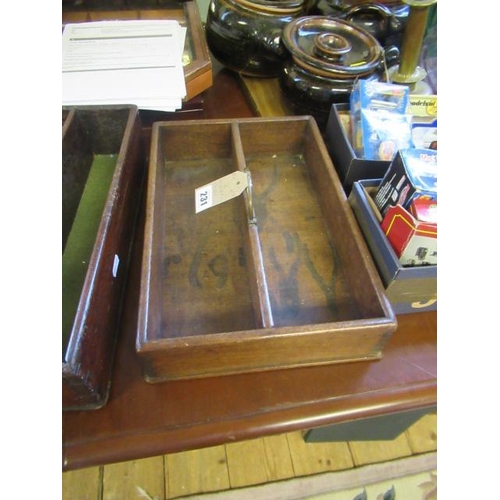 231 - TWO ANTIQUE MAHOGANY CUTLERY TRAYS