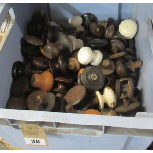 36 - BOX OF DOOR KNOBS