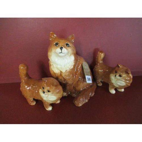 348 - THREE BESWICK CATS