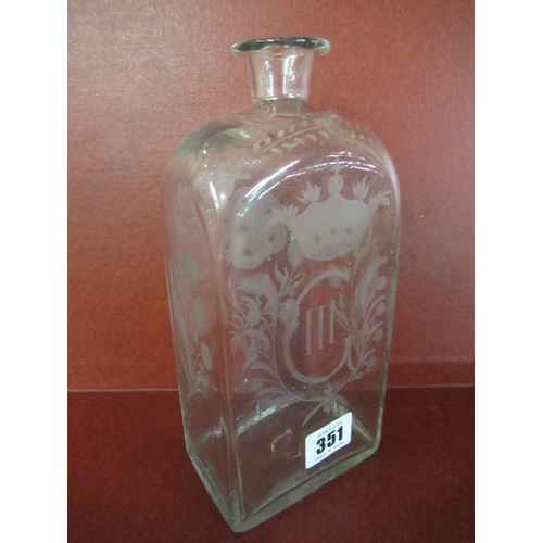 351 - GEORGIAN ETCHED DUTCH DECANTER