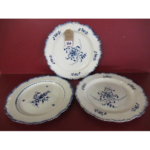 354 - THREE PEARLWARE PLATES