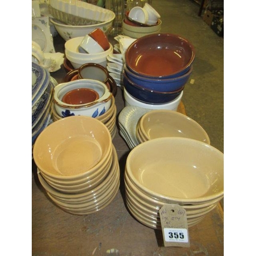 355 - LARGE QUANTITY OF STONEWARE