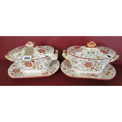 360 - PAIR OF PERSIAN RIDGEWAYS TUREENS