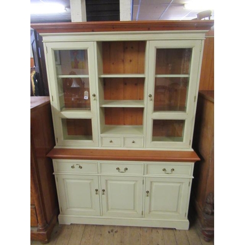 902 - PAINTED PINE GLAZED DRESSER