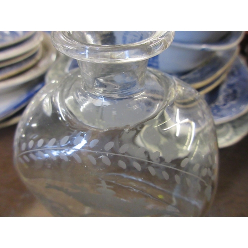 351 - GEORGIAN ETCHED DUTCH DECANTER