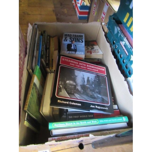 166 - BOX OF RAILWAY, TRUE CRIME AND OTHER BOOKS