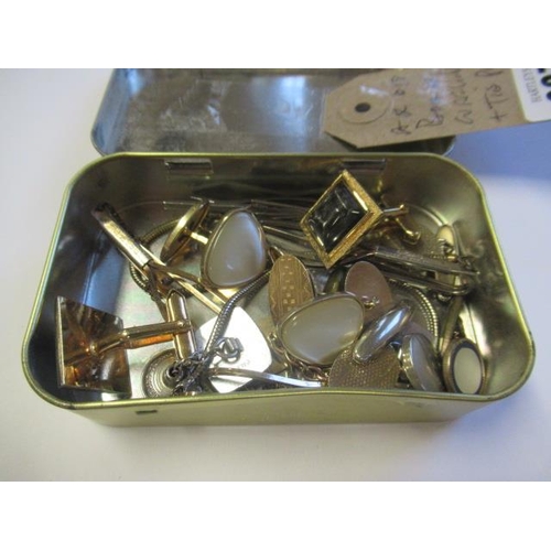 207 - BOX OF CUFFLINKS AND TIE PINS