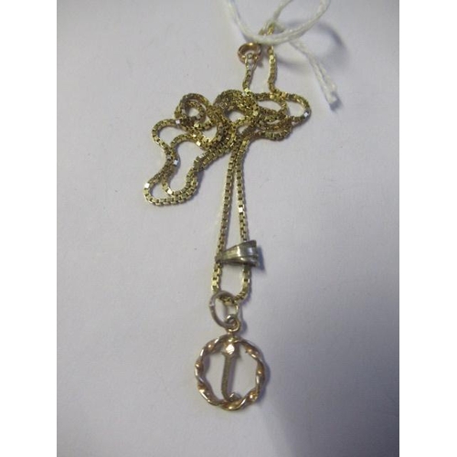 219 - GOLD J PENDANT ON 18CT GOLD CHAIN - 4.2G GROSS