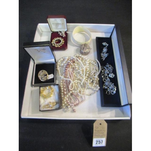 257 - QUANTITY OF COSTUME JEWELLERY