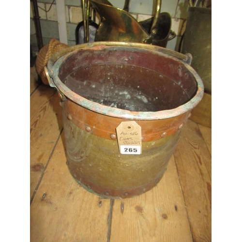 265 - COPPER AND BRASS COAL BUCKET