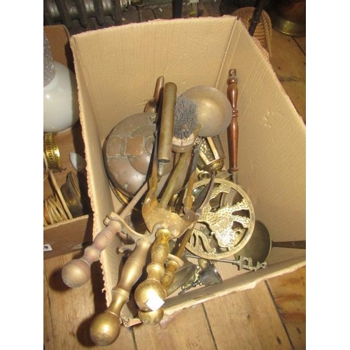 268 - BOX OF METALWARE