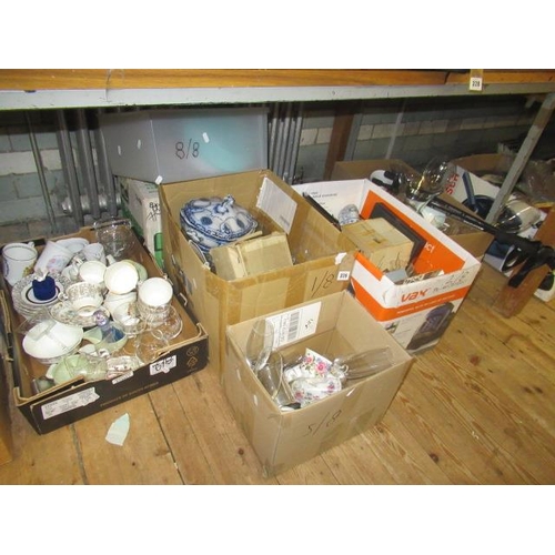 326 - EIGHT BOXES OF GLASS, CERAMICS AND MISCELLANEOUS ITEMS