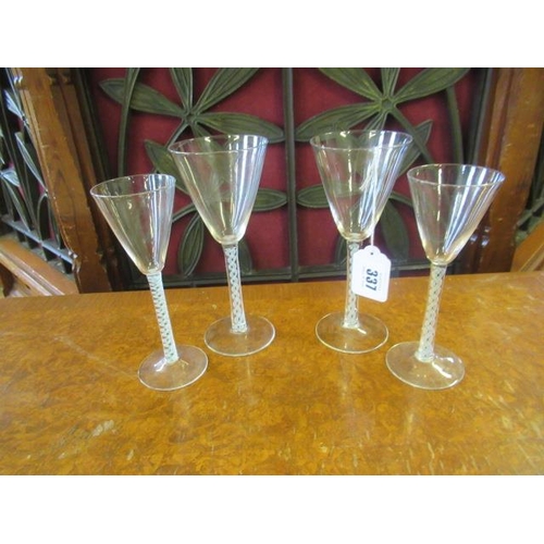 337 - FOUR TWIST STEM GLASSES