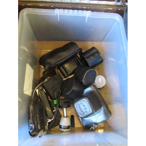 34 - BOX OF CAMERAS AND LENSES