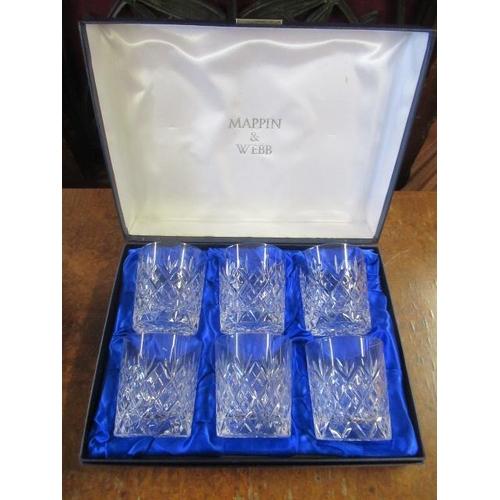 350 - SIX BOXED SHERATON TUMBLERS BY MAPPIN AND WEBB