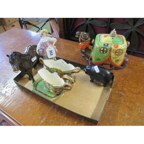 353 - BESWICK HORSE AND OTHER ORNAMENTS