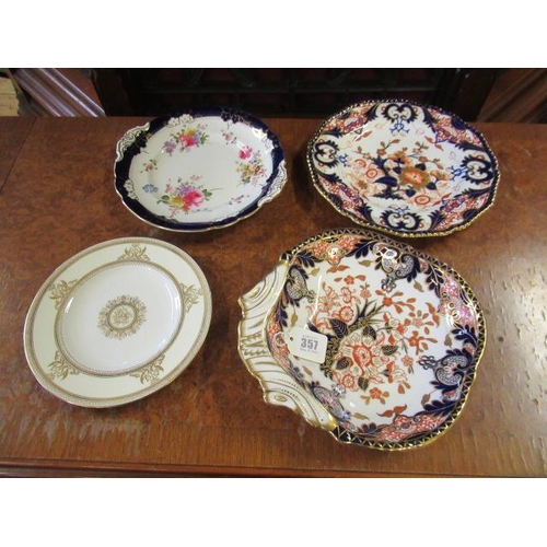 357 - TWO ROYAL CROWN DERBY PLATES AND TWO OTHERS