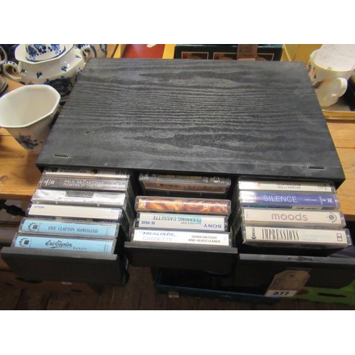 377 - BLACK BOX OF AUDIO CASSETTES