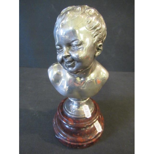 396 - SILVERED BRONZE LAUGHING BOY