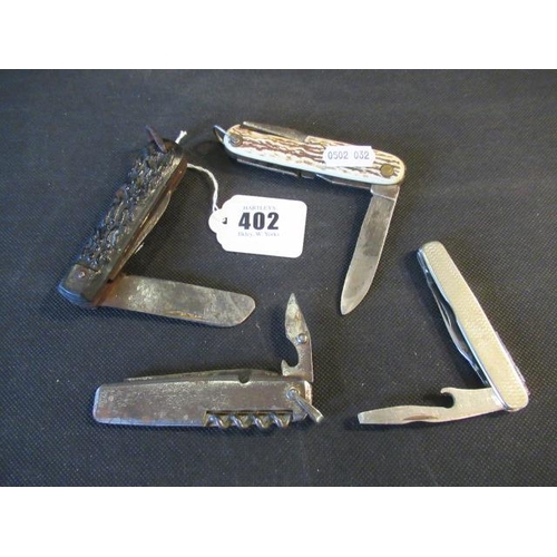 402 - FOUR VINTAGE PEN KNIVES