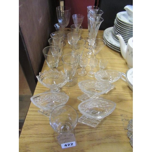 422 - QUANTITY OF ANTIQUE AND OTHER GLASS