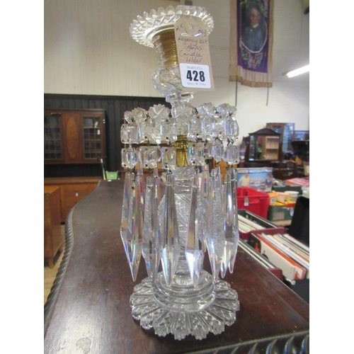 428 - REGENCY CUT GLASS CANDLE HOLDER