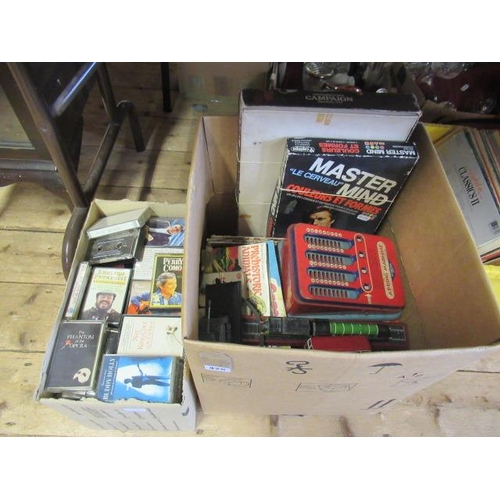 429 - BOX OF CHILDREN'S BOOKS AND TOYS WITH A BOX OF AUDIO CASSETTES