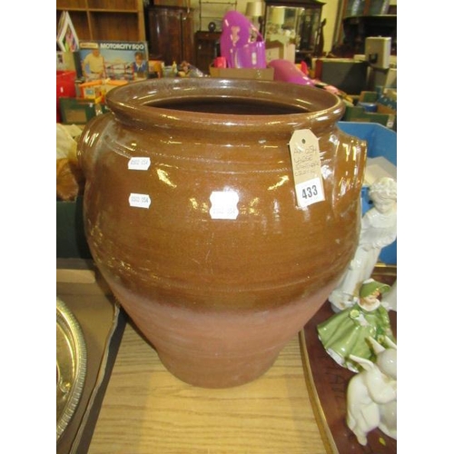 433 - LARGE STONEWARE CROCK