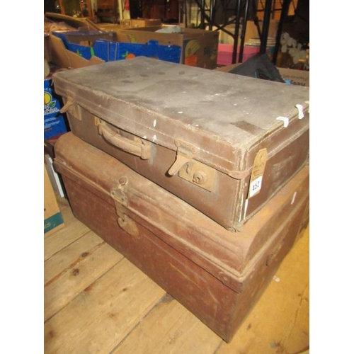 452 - METAL TRUNK WITH A SUITCASE OF VINTAGE GAMES