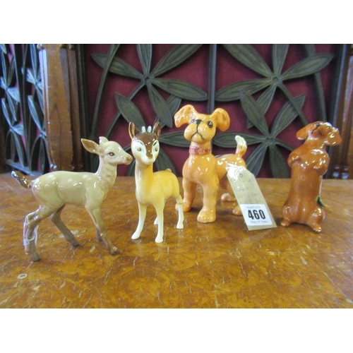 460 - BESWICK BAMBI WITH FAWN AND TWO DOGS