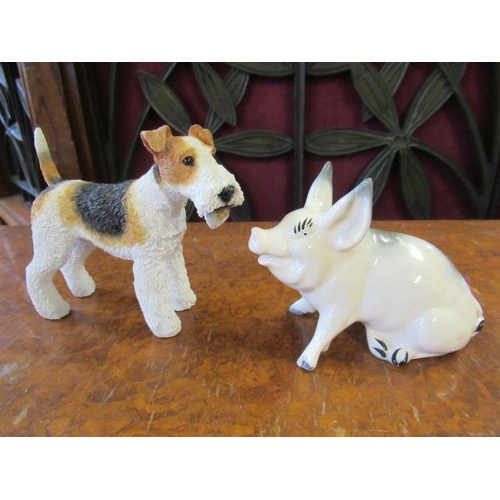 468 - BESWICK PIG AND A LEONARDO DOG