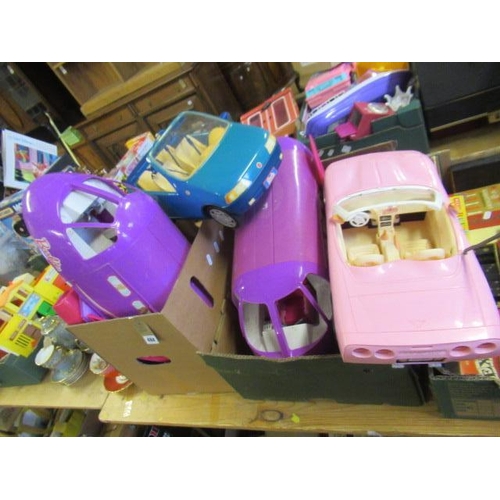 484 - TWO BOXES OF BARBIE TOY VEHICLES