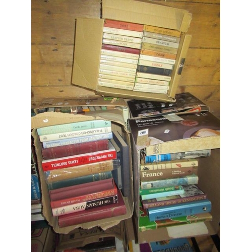 487 - FIVE BOXES OF BOOKS INCLUDING OBSERVERS GUIDES