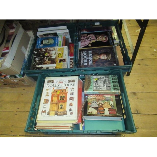 488 - THREE BOXES OF DOLL BOOKS INCLUDING EUROPEAN AND AMERICAN