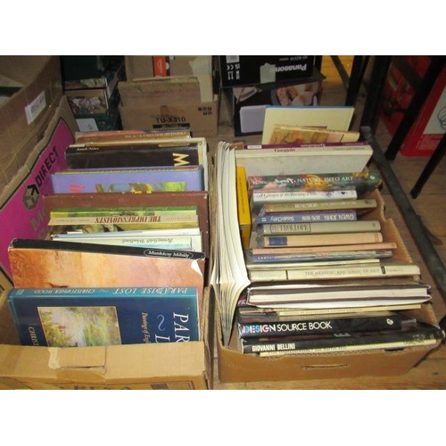 491 - TWO BOXES OF ART AND OTHER BOOKS