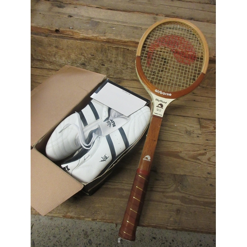 504 - TENNIS RACKET AND A PAIR OF TRAINERS